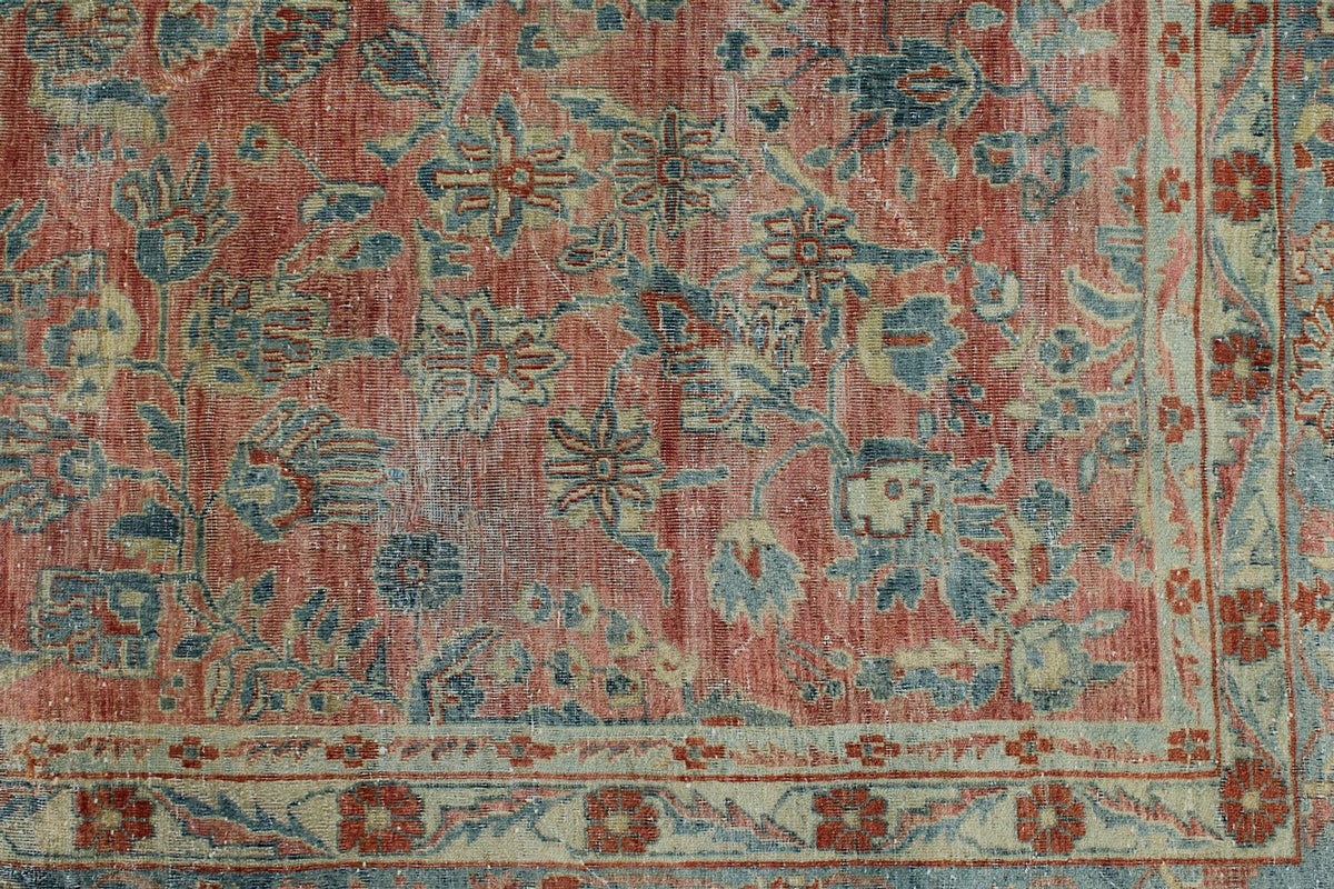 9x12 Blue and Rust Persian Rug