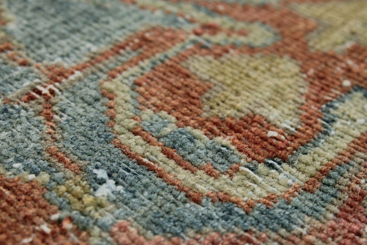 9x12 Blue and Rust Persian Rug
