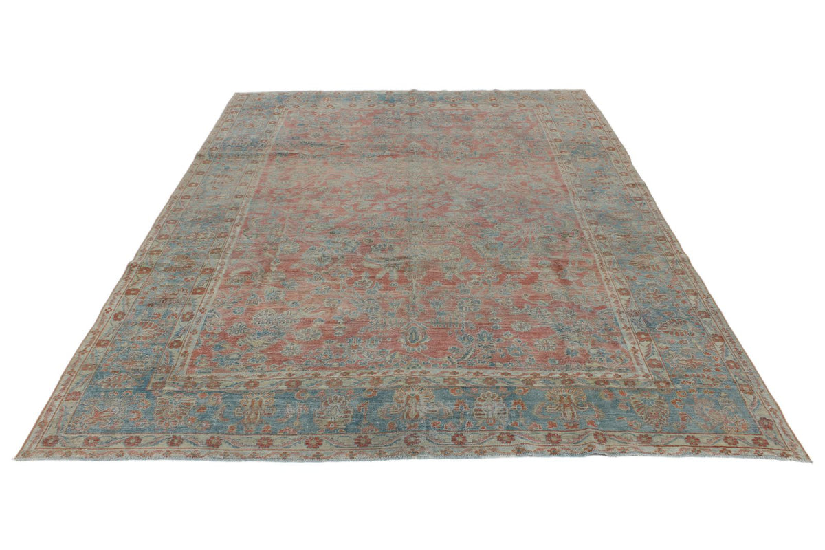 9x12 Blue and Rust Persian Rug
