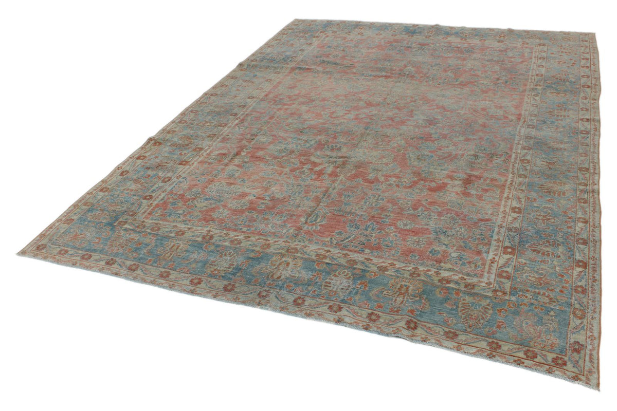9x12 Blue and Rust Persian Rug