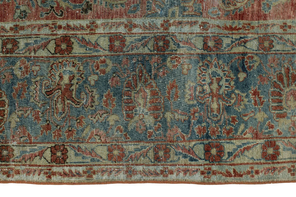 9x12 Blue and Rust Persian Rug