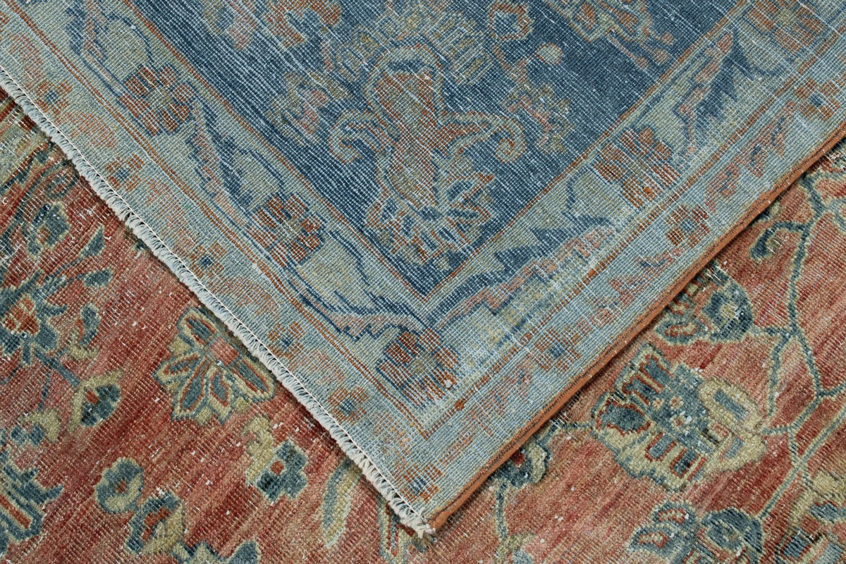 9x12 Blue and Rust Persian Rug