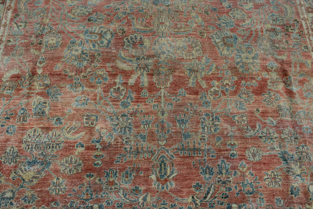 9x12 Blue and Rust Persian Rug