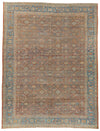10x13 Rust and Blue Persian Rug
