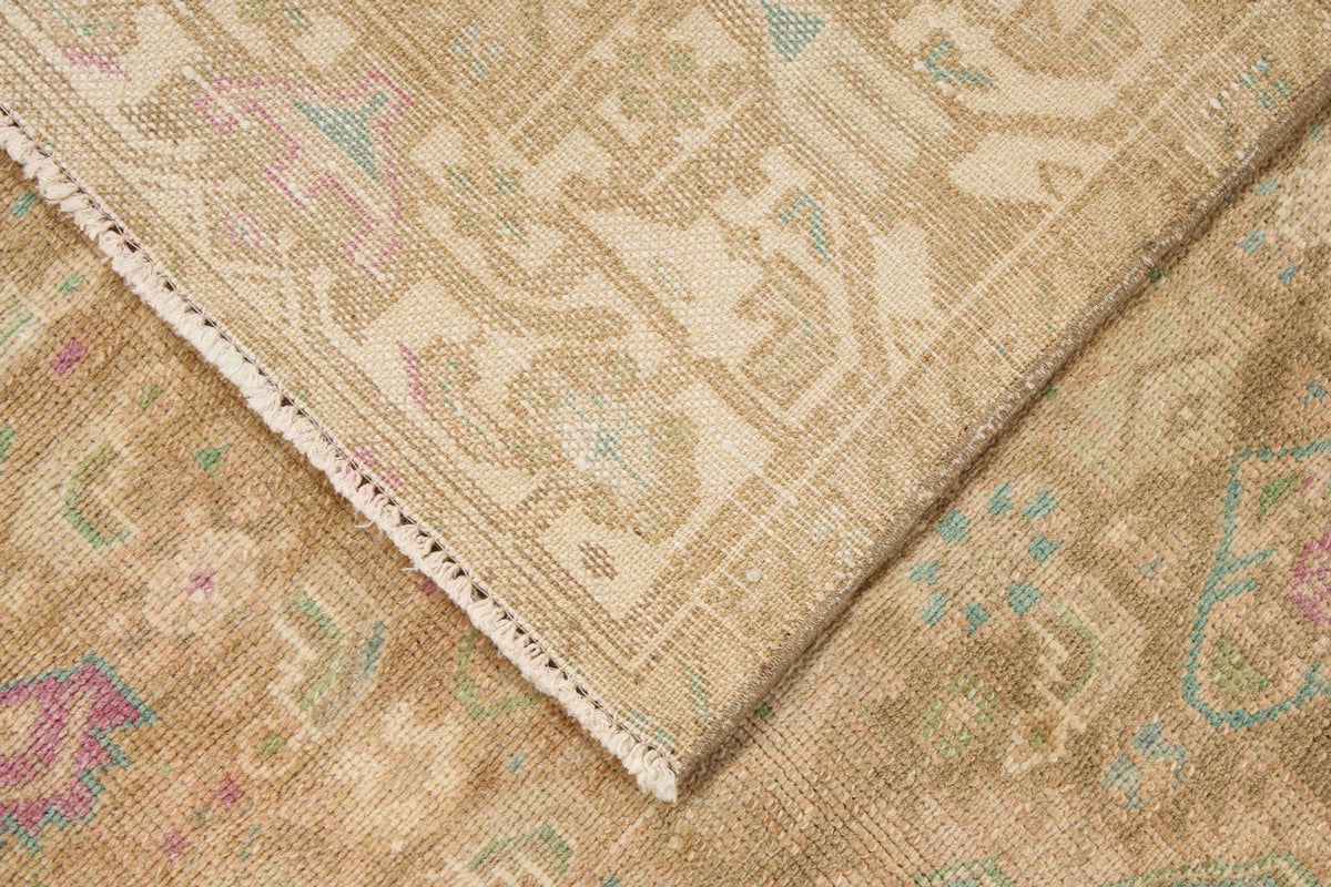 4x6 Beige and Green Persian Tribal Rug
