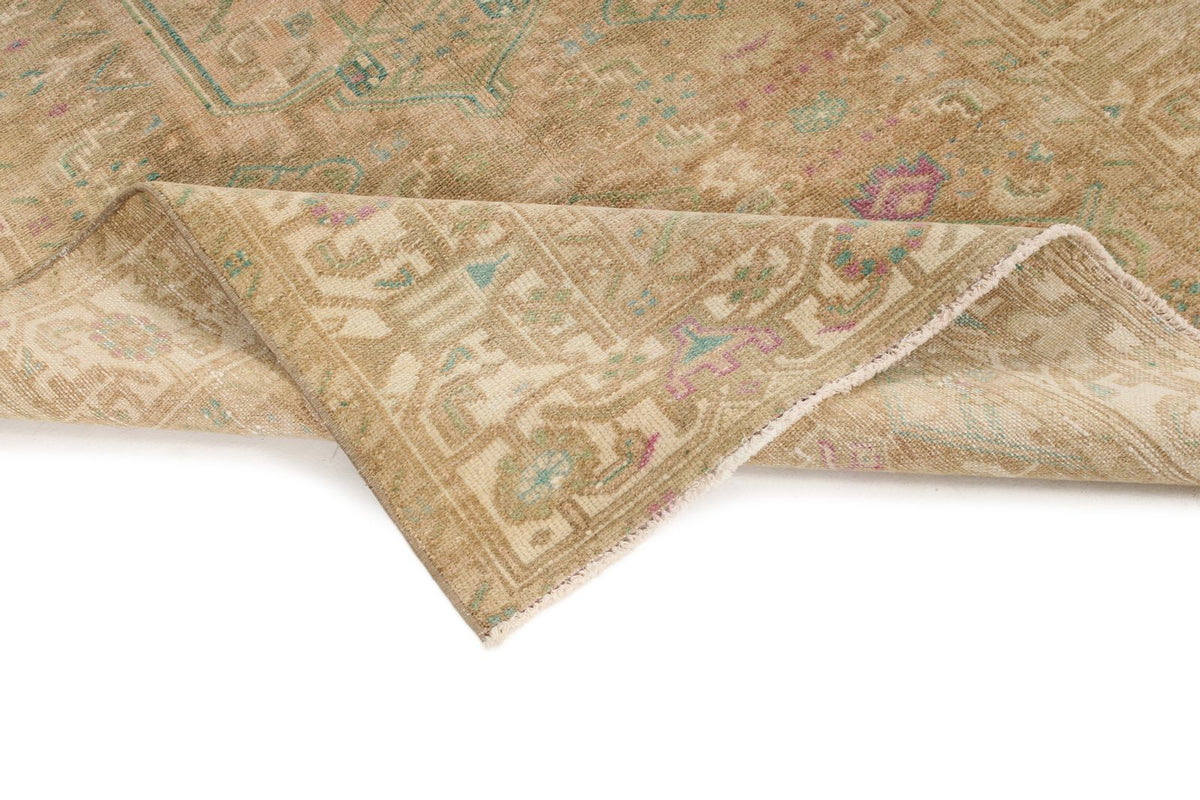 4x6 Beige and Green Persian Tribal Rug