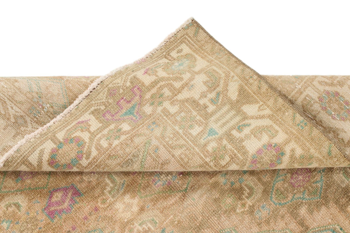 4x6 Beige and Green Persian Tribal Rug