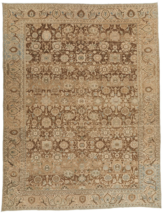 10x13 Beige and Brown Persian Traditional Rug