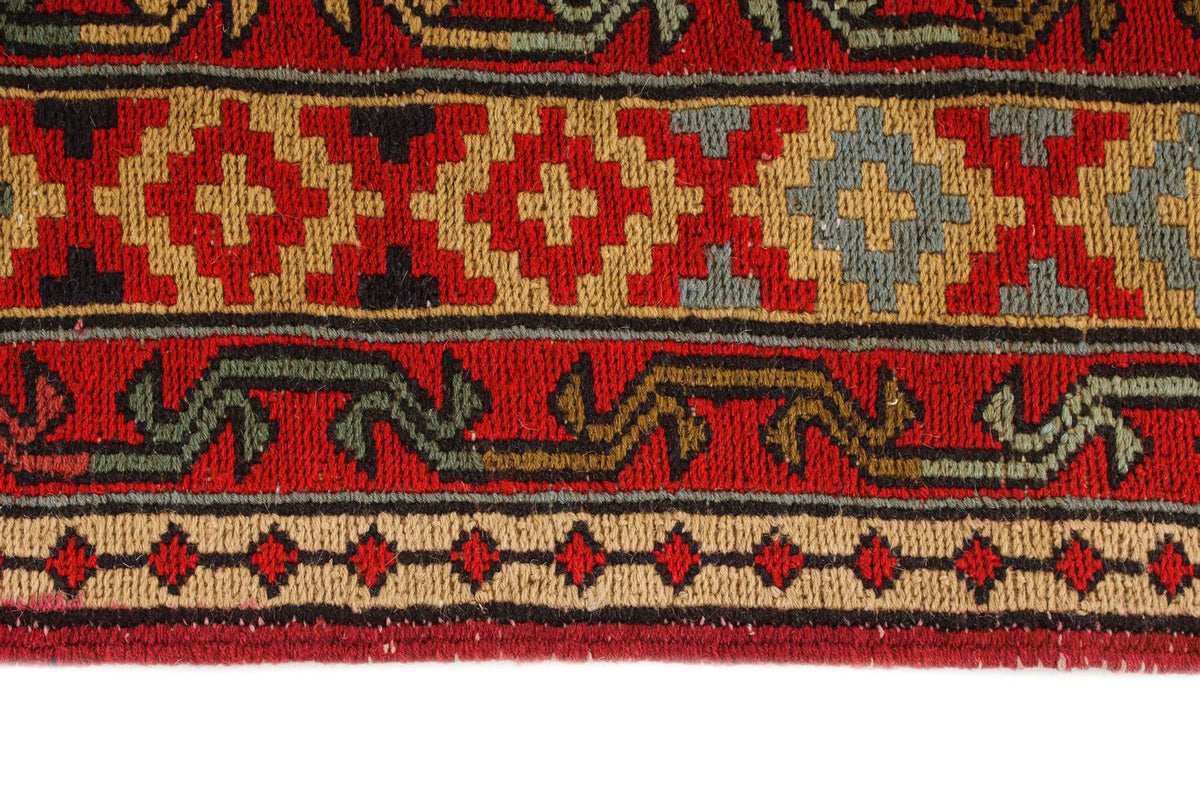 7x13 Red Turkish Patchwork Rug