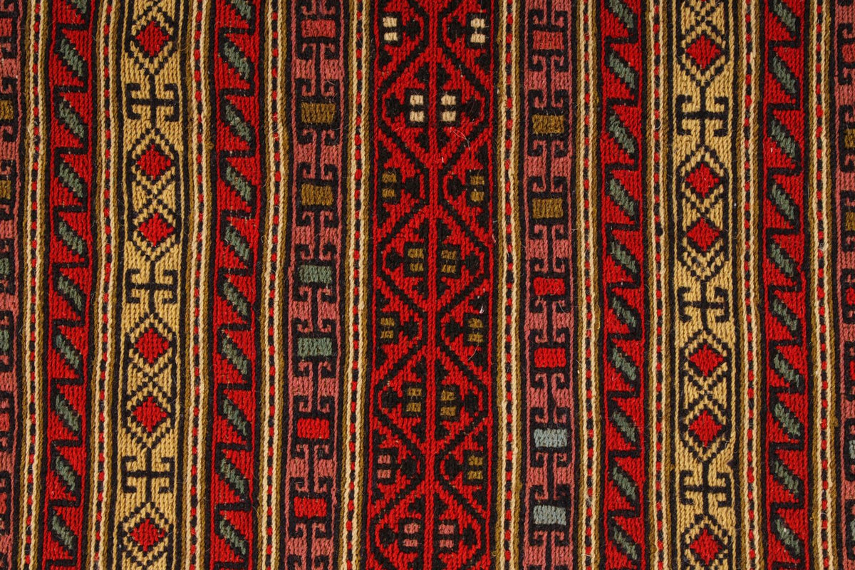 7x13 Red Turkish Patchwork Rug