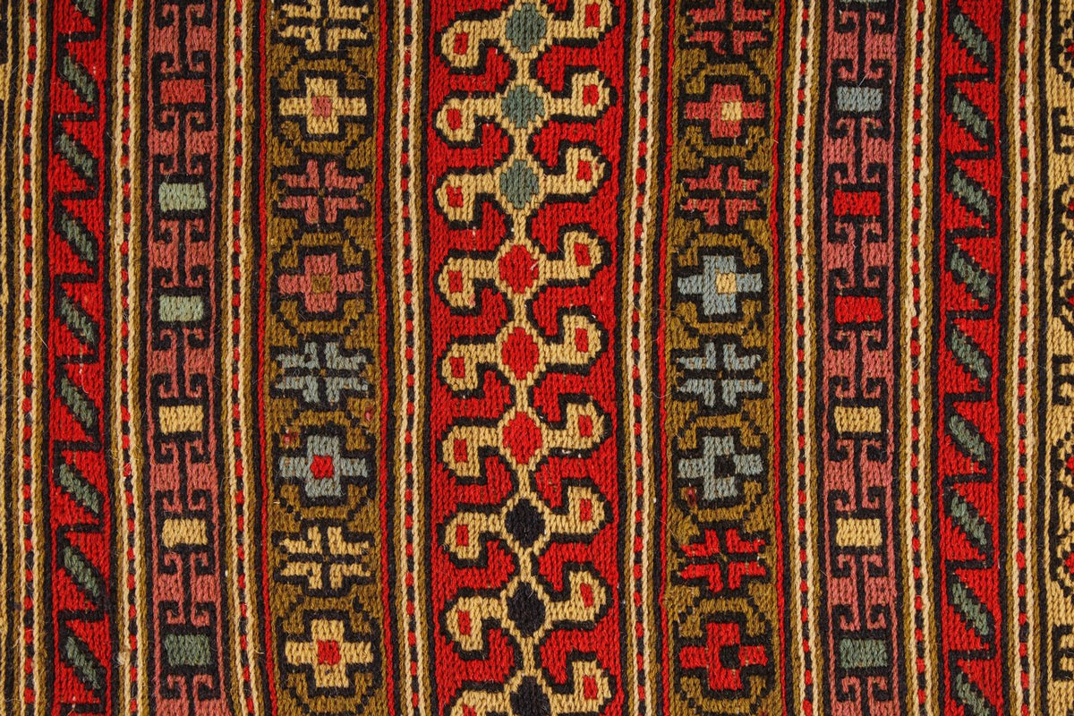 7x13 Red Turkish Patchwork Rug