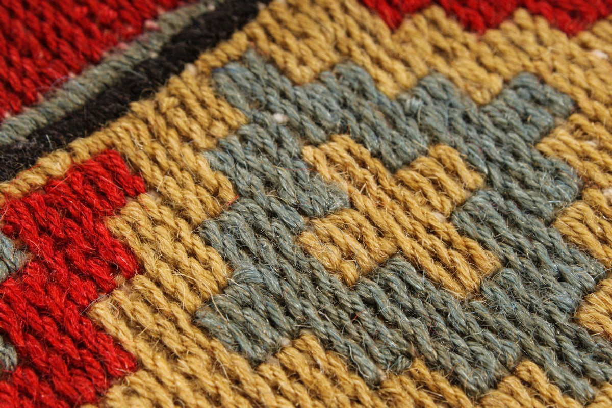 7x13 Red Turkish Patchwork Rug