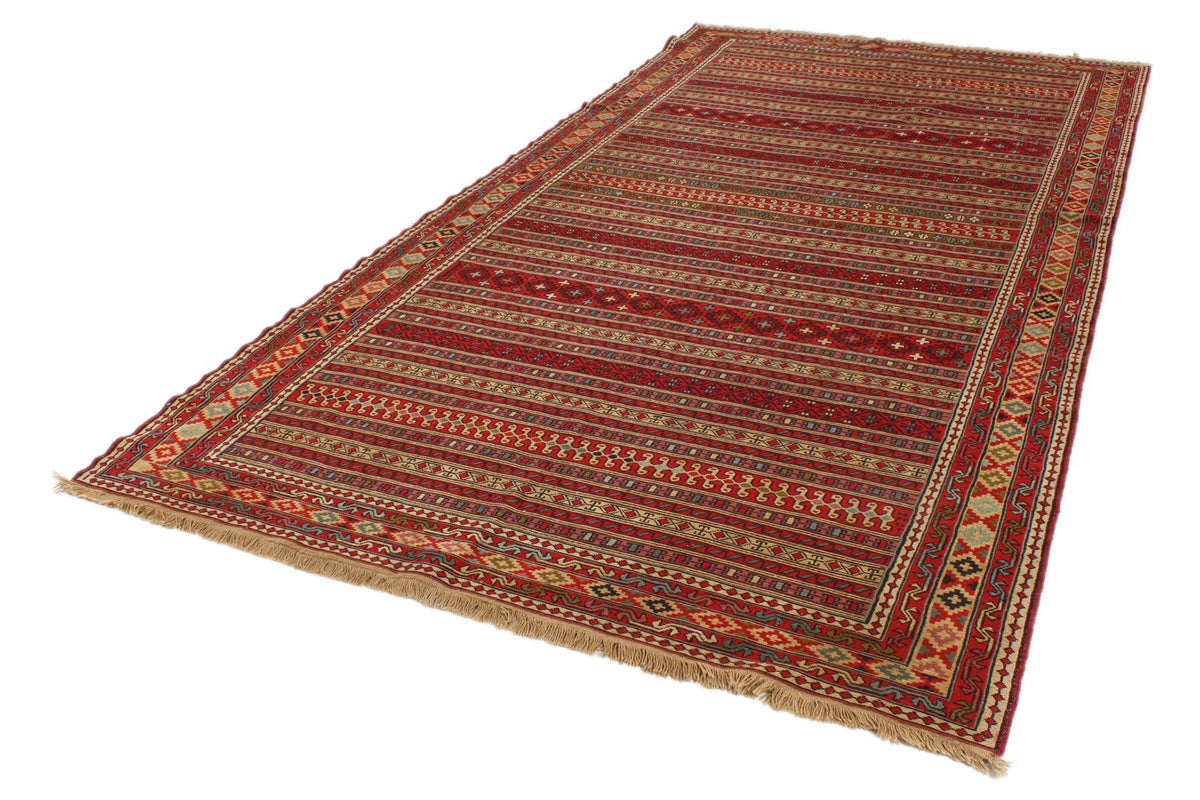 7x13 Red Turkish Patchwork Rug