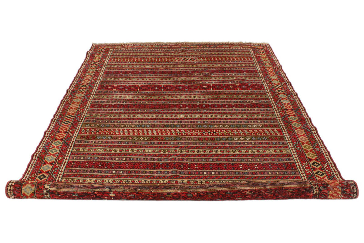 7x13 Red Turkish Patchwork Rug