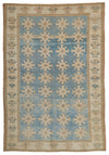 5x8 Blue and Beige Persian Tribal Rug