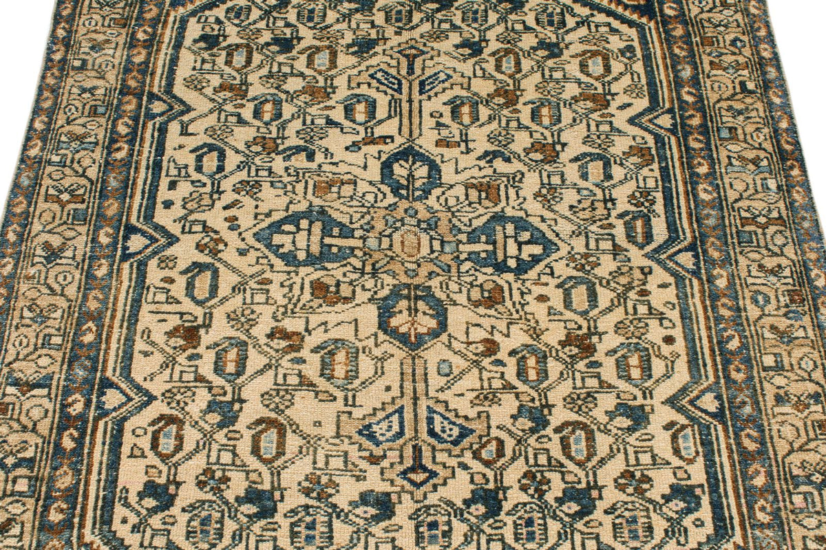 4x7 Blue and Beige Persian Rug