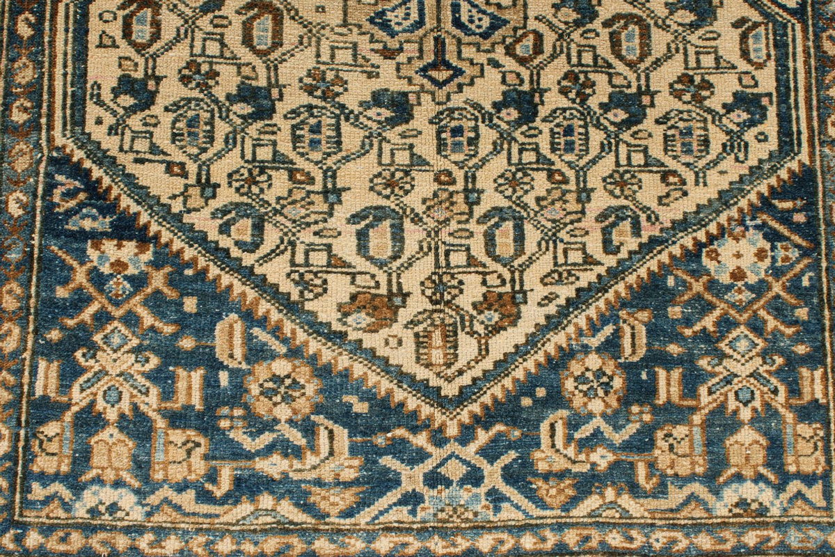4x7 Blue and Beige Persian Rug