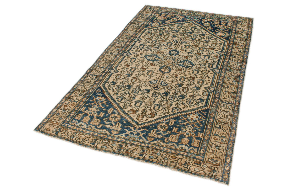 4x7 Blue and Beige Persian Rug