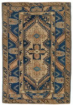 4x6 Blue and Beige Anatolian Tribal Rug