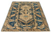 4x6 Blue and Beige Anatolian Tribal Rug