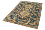 4x6 Blue and Beige Anatolian Tribal Rug