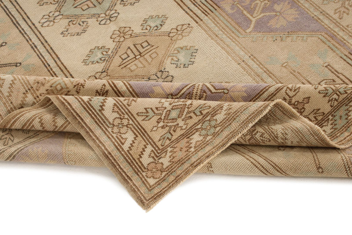 5x8 Beige and Red Turkish Milas Rug