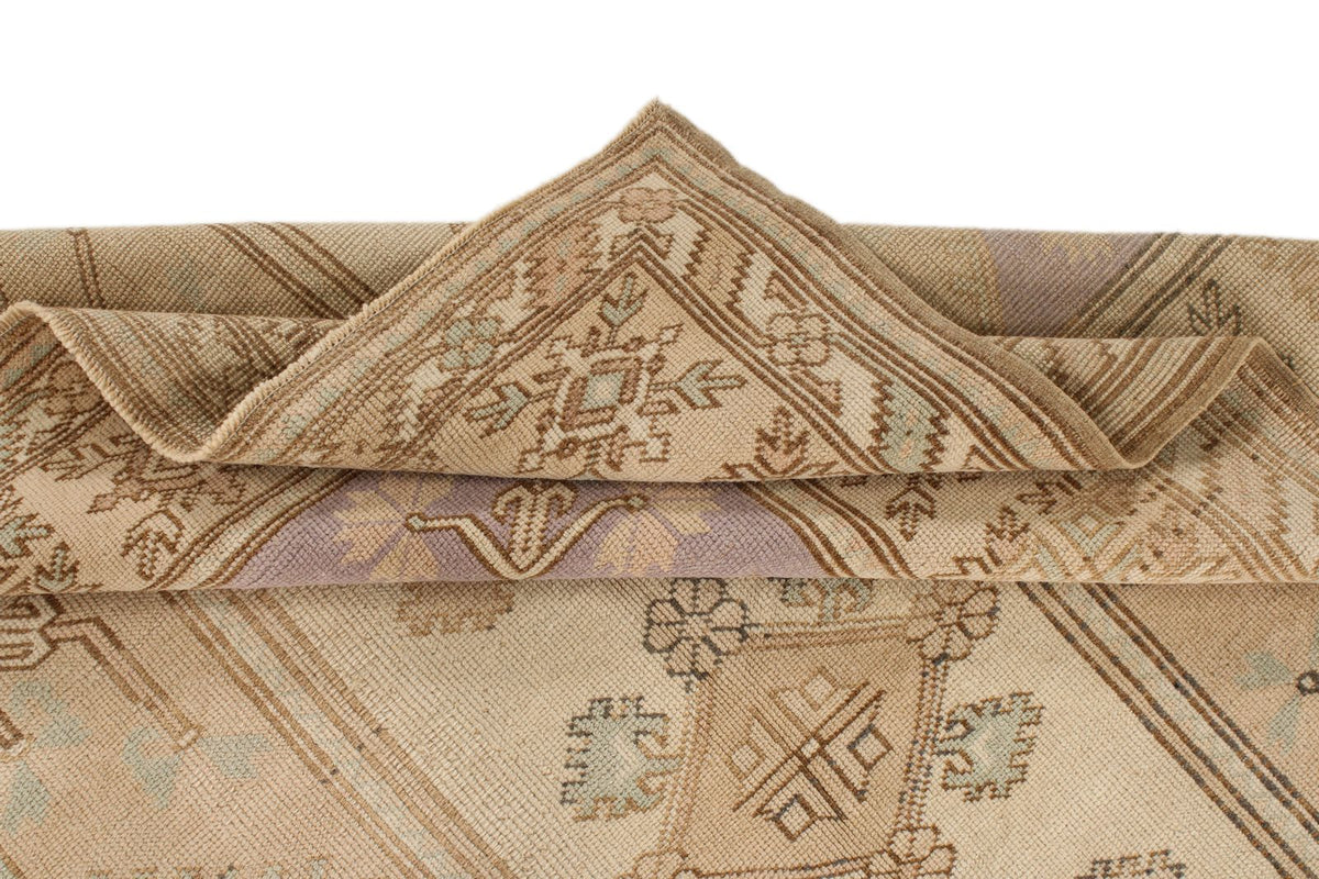 5x8 Beige and Red Turkish Milas Rug