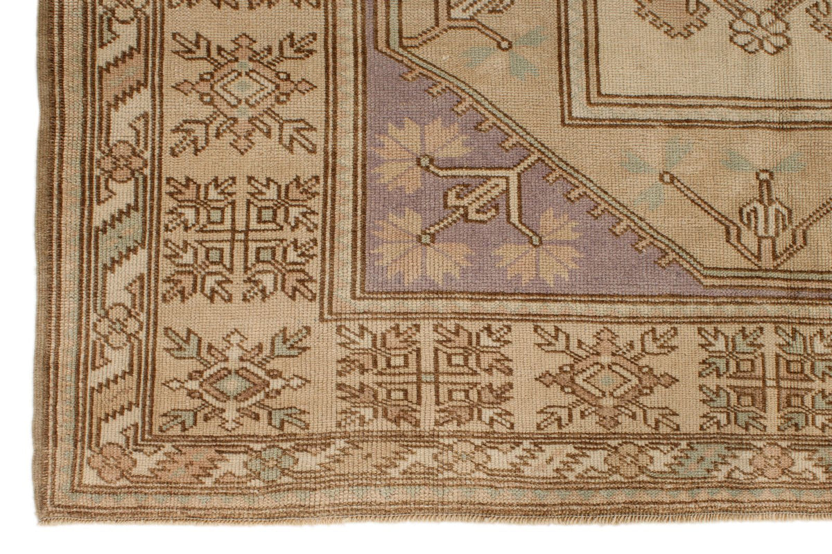 5x8 Beige and Red Turkish Milas Rug