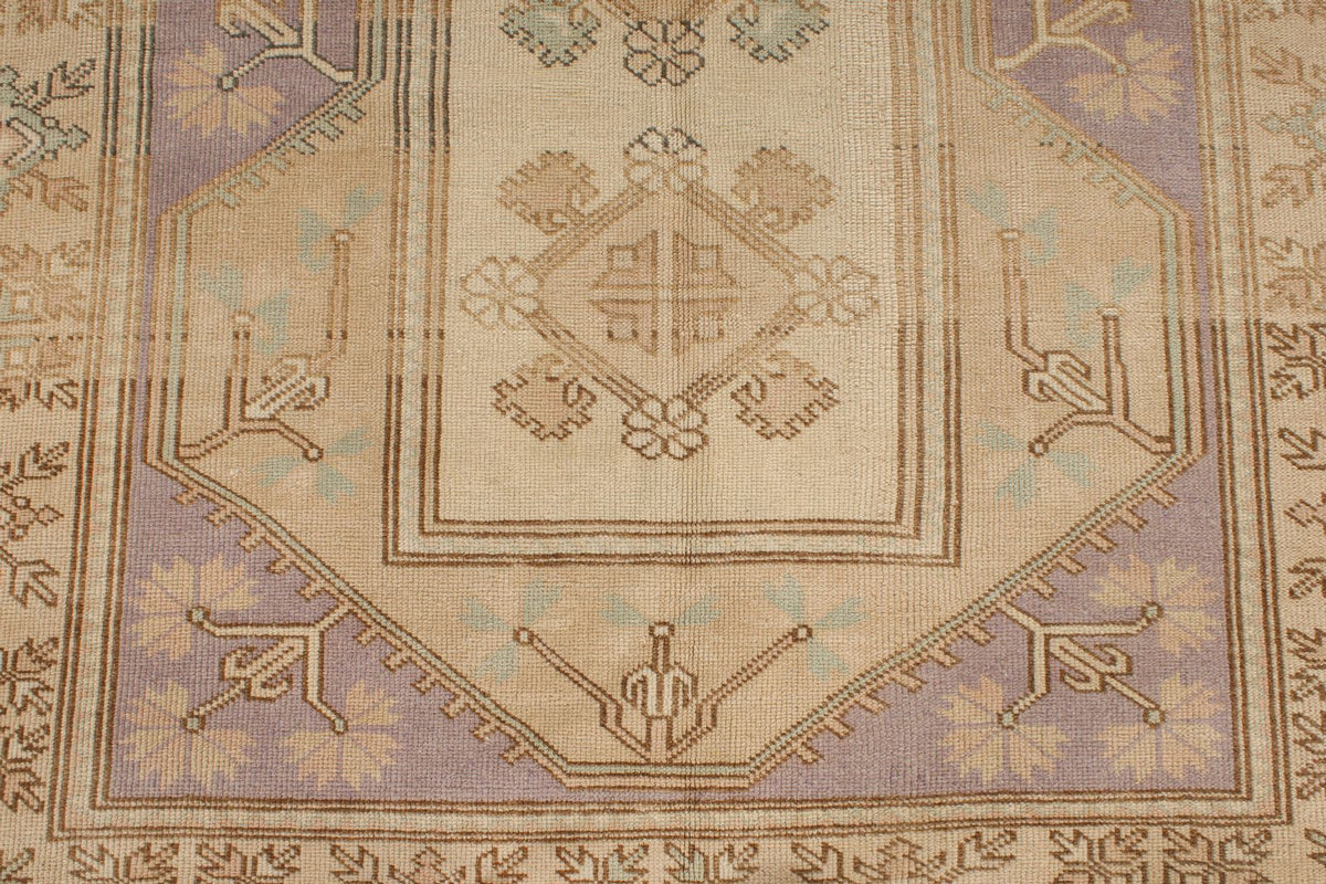 5x8 Beige and Red Turkish Milas Rug