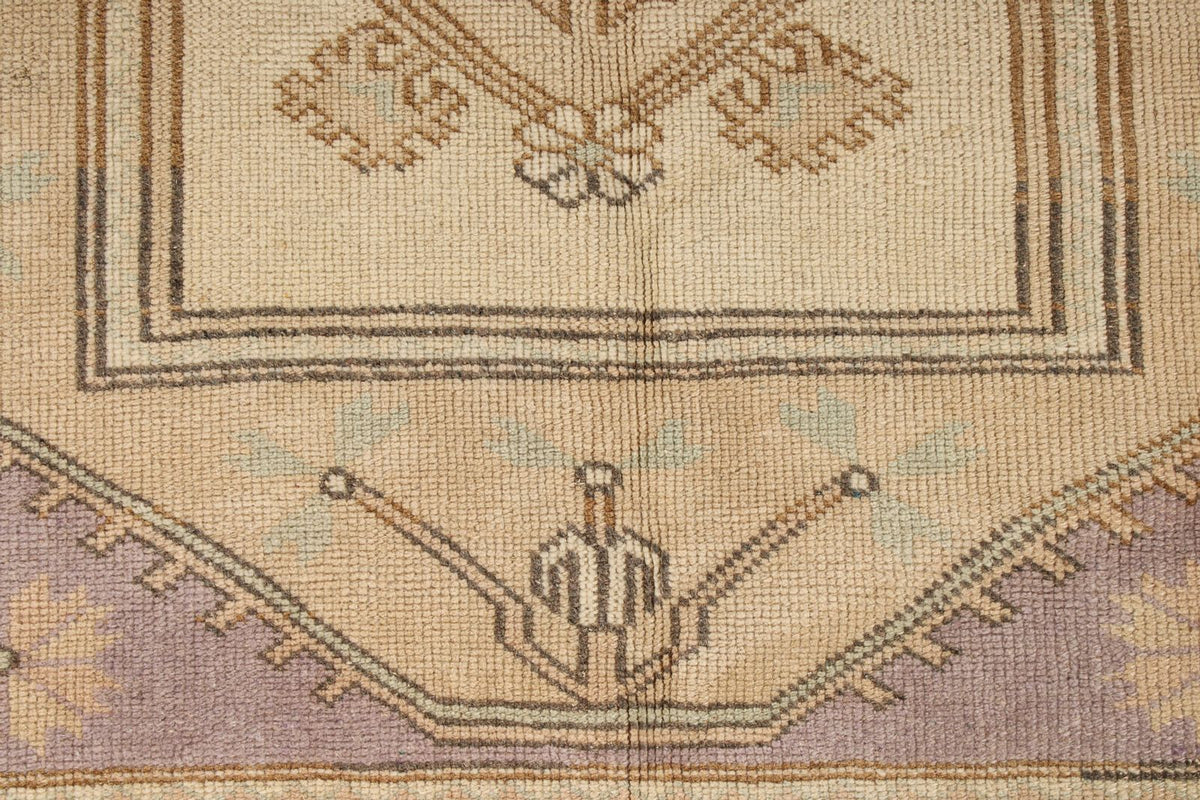 5x8 Beige and Red Turkish Milas Rug