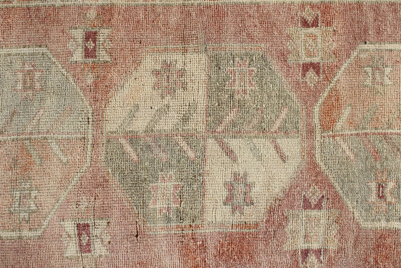 3x10 Pink and Beige Turkish Tribal Runner