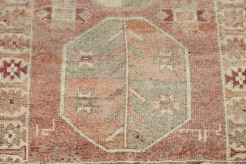 3x10 Pink and Beige Turkish Tribal Runner