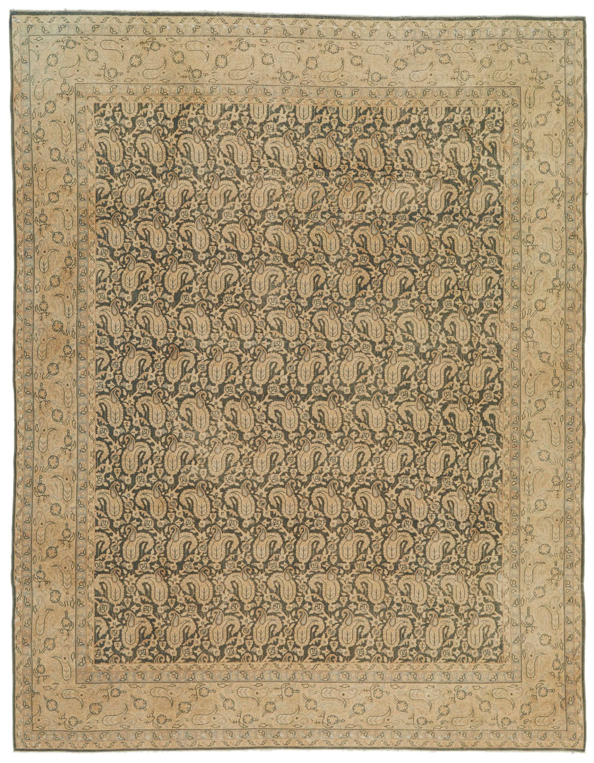 6x8 Beige and Black Persian Traditional Rug