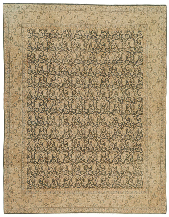 6x8 Beige and Black Persian Traditional Rug