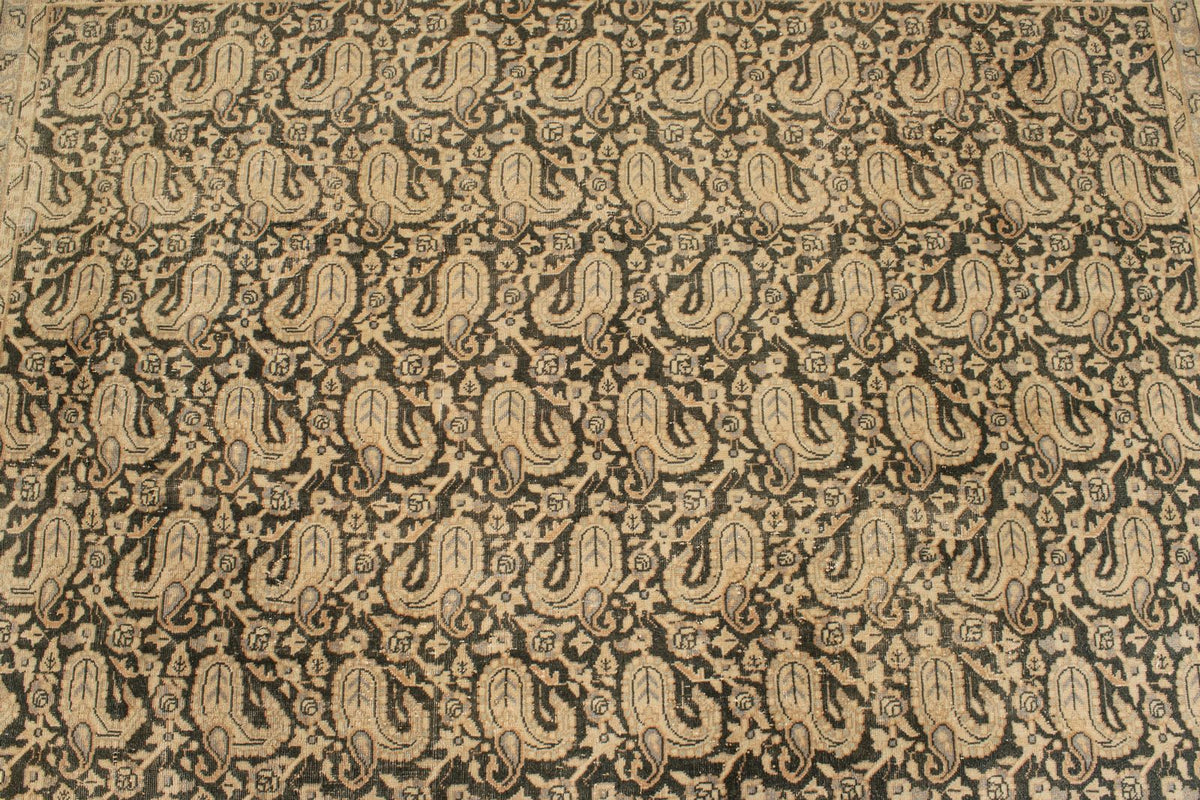 6x8 Beige and Black Persian Traditional Rug