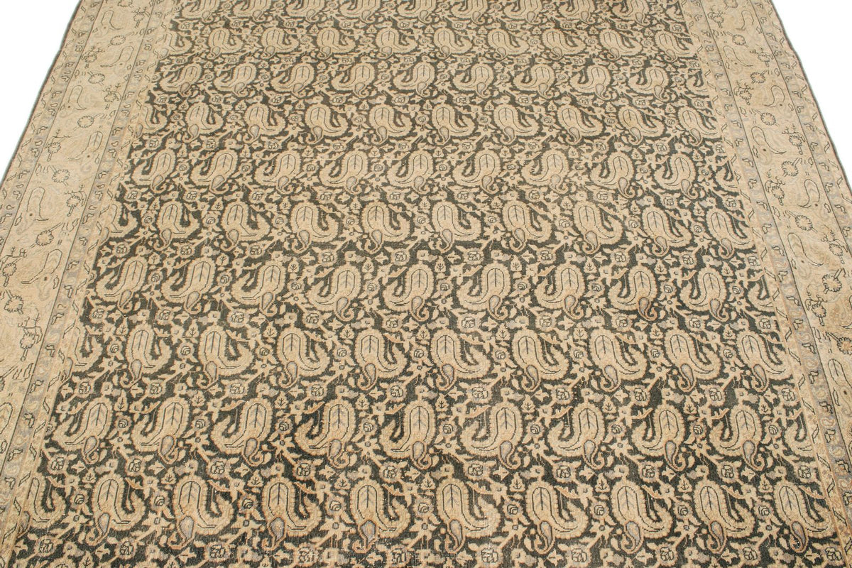 6x8 Beige and Black Persian Traditional Rug