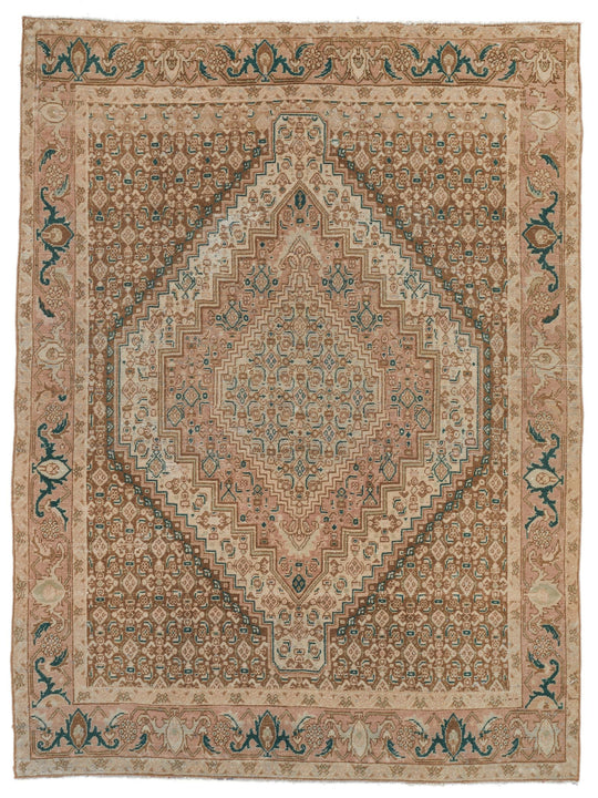 4x5 Beige and Brown Persian Traditional Rug