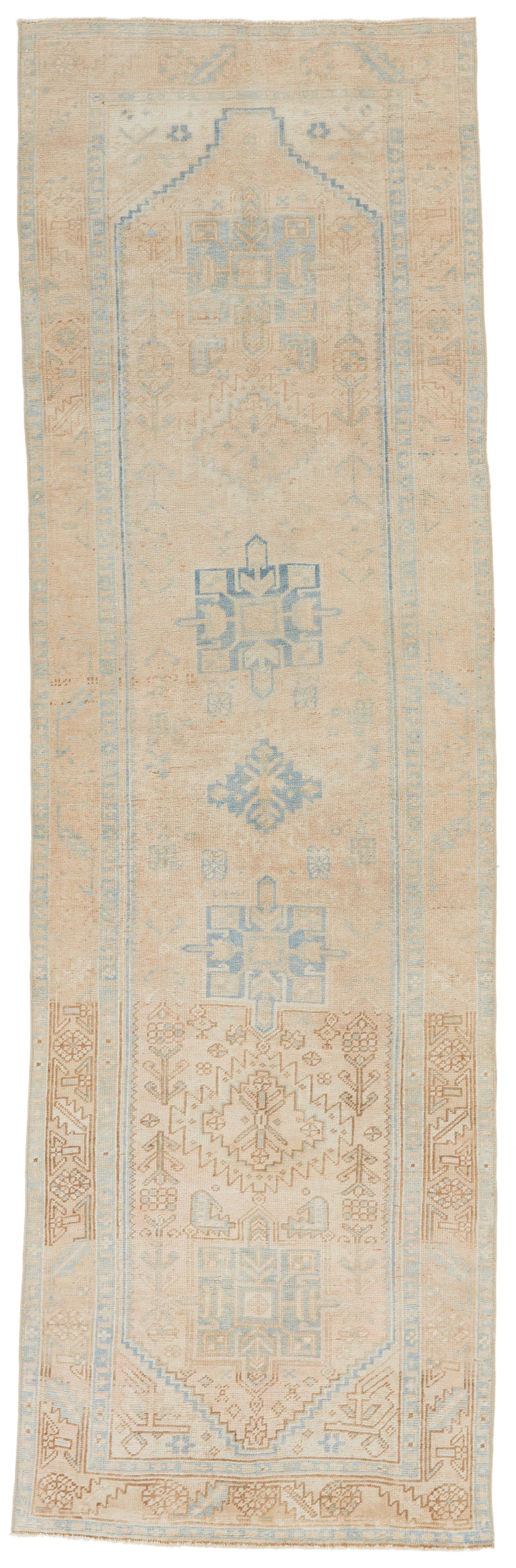 3x10 Ivory and Blue Persian Runner