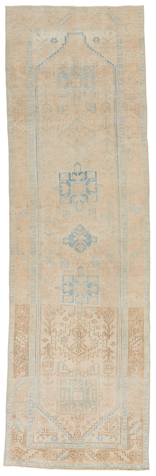 3x10 Ivory and Blue Persian Runner