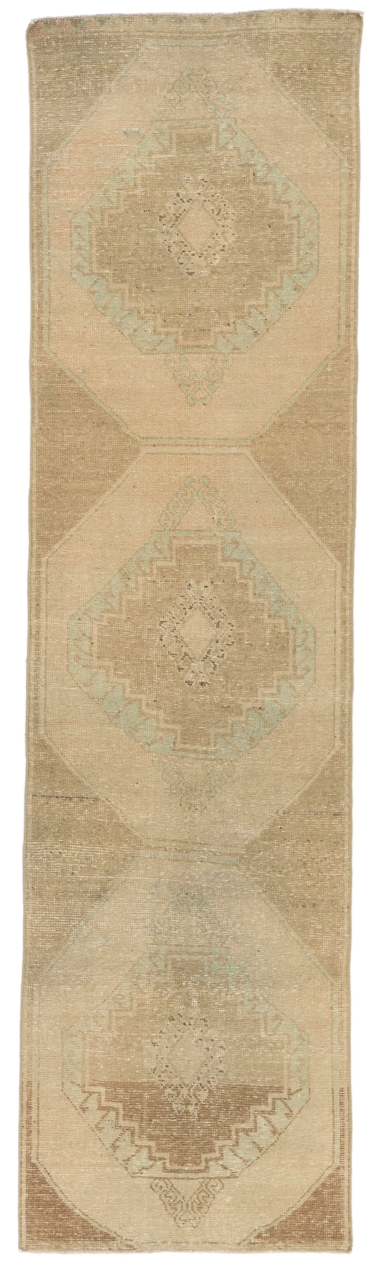 3x11 Beige Turkish Tribal Runner