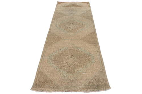 3x11 Beige Turkish Tribal Runner