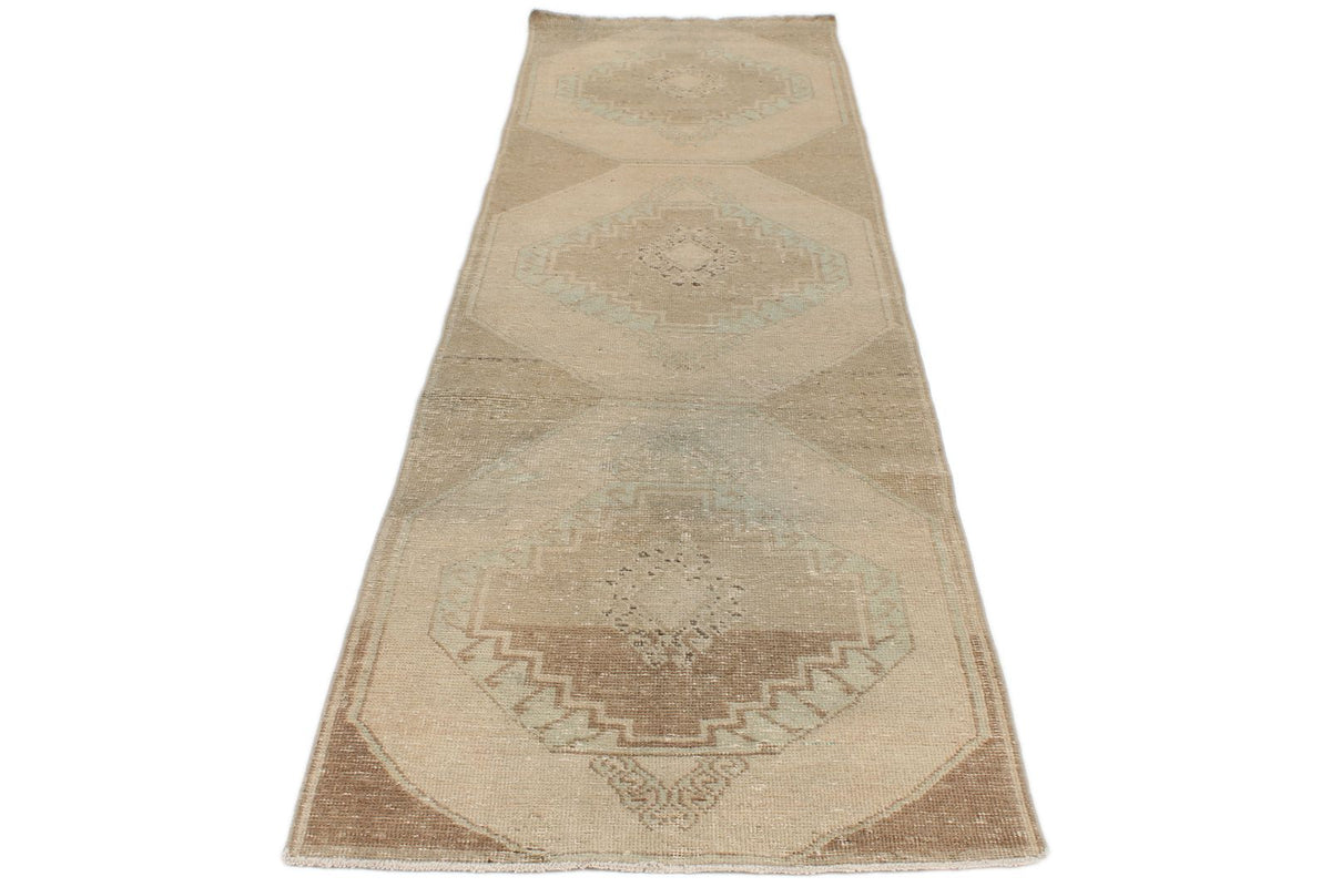 3x11 Beige Turkish Tribal Runner