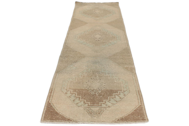 3x11 Beige Turkish Tribal Runner