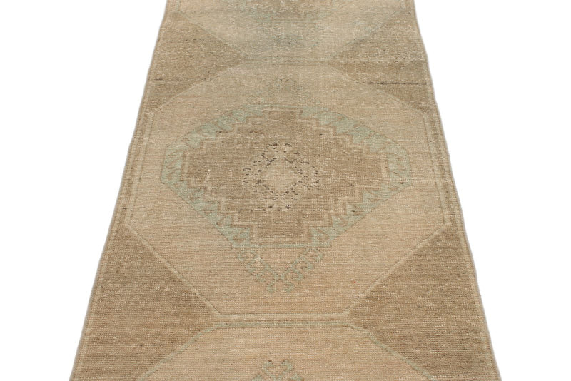 3x11 Beige Turkish Tribal Runner
