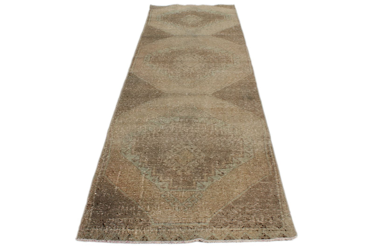 3x11 Beige Turkish Tribal Runner