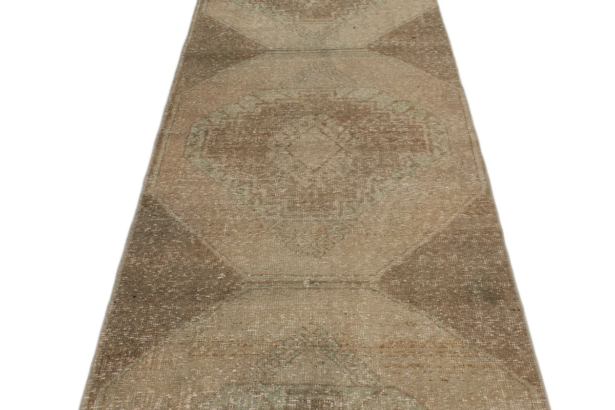 3x11 Beige Turkish Tribal Runner