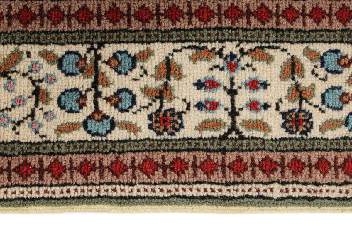 4x6 Green and Ivory Turkish Traditional Rug