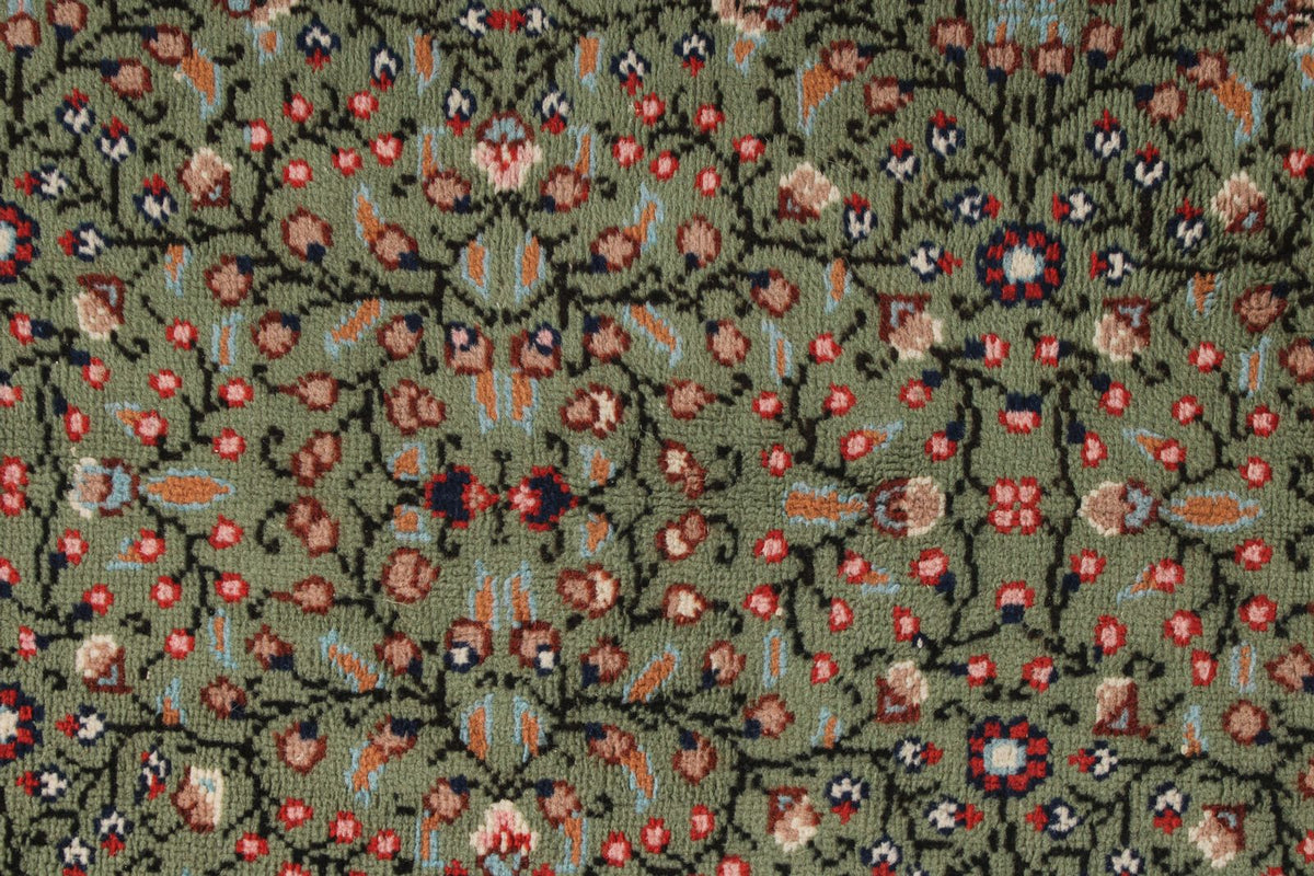 4x6 Green and Ivory Turkish Traditional Rug
