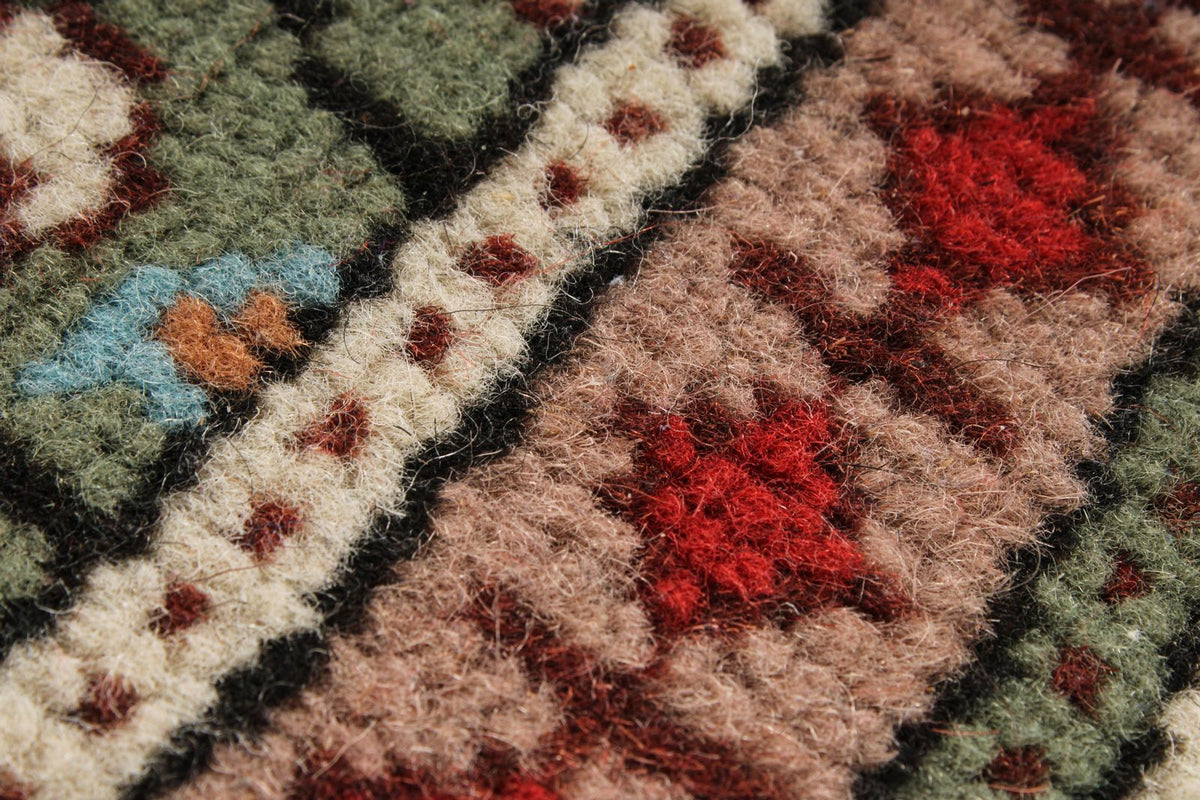 4x6 Green and Ivory Turkish Traditional Rug