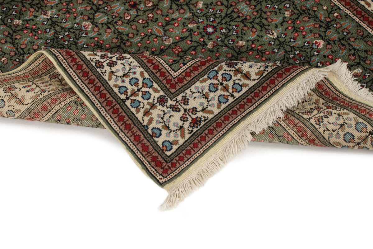 4x6 Green and Ivory Turkish Traditional Rug